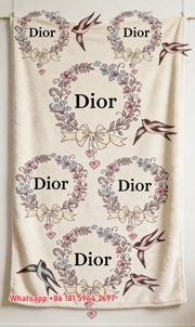 Dior Floral Wreath Swallow Flannel Blanket Throw Sofa Decor D123
